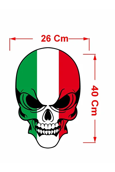 stickerusta Italian Skull Italy Flag Car Auto Motorcycle Sticker 00075