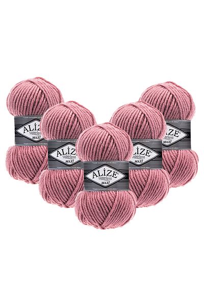 Alize Superlana Maxi 5-Pack – 204 -Thick Knitting Yarn for Winter Sweater Cardigan and Scarf