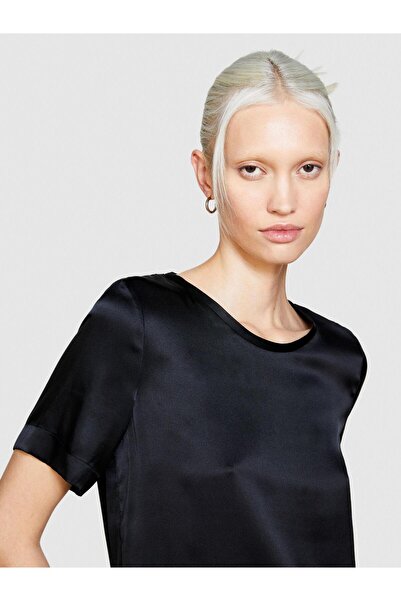 Sisley Γυναικείο πουκάμισο 100% μεταξωτό μπλούζα με κανονική εφαρμογή 323A5Q6WLQ05N-SIS100