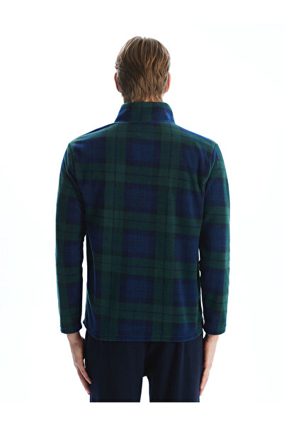 LC Waikiki Зелений комір з довгими рукавами, чоловічий піжамний верх з флісу