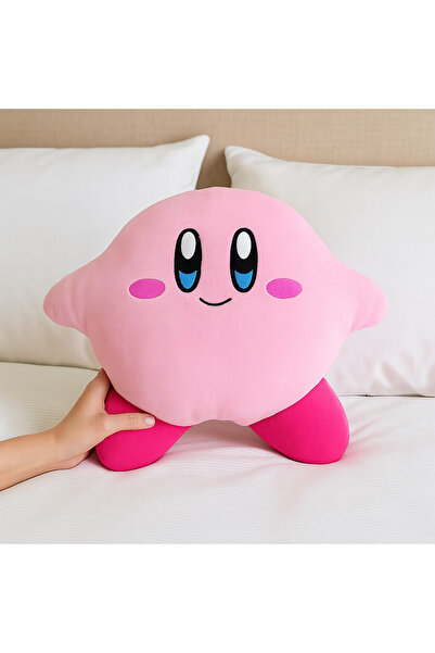 Mersi SHOP Kirby Peluş Yastık – Sevimli Yumuşak Oyuncak Yastık 35 cmD