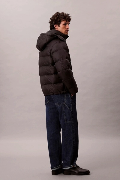 Calvin Klein Jeans Uzun Kollu Çıkarılabilir Kapüşonlu Şişme Erkek Siyah Mont LV04RC518G-UB1