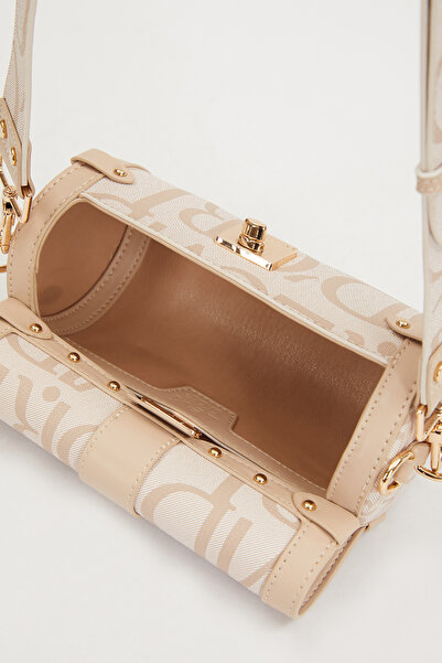 Levidor Beige Premium Cylinder Shaped Shoulder Bag 930278