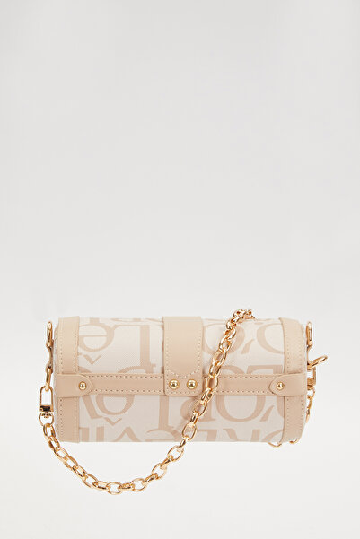 Levidor Beige Premium Cylinder Shaped Shoulder Bag 930278