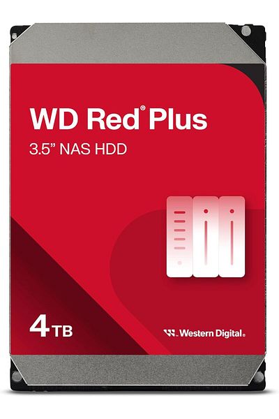 WESTERN DIGITAL 4TB WD Red Plus NAS Internal Hard Drive HDD - 5400 RPM, SATA 6 Gb/s, CMR