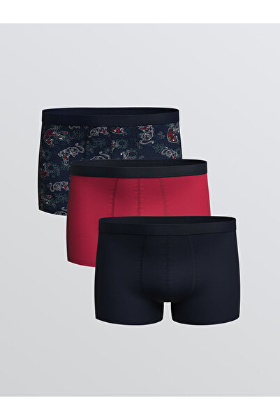 LC Waikiki Φτιάξτε το στυλ σας από το UZG Store |   Standard Mold Βαμβακερά εύκαμπτα ανδρικά μποξεράκια σετ 3 τεμαχίων