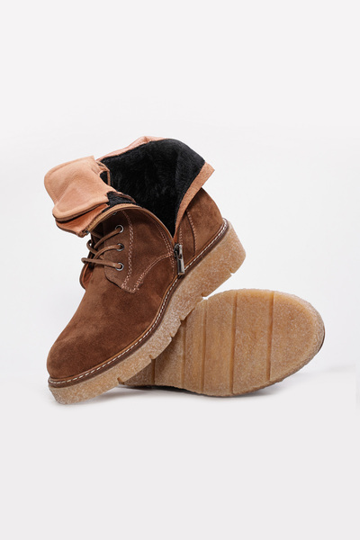 Ayakkabıhane Women's Classic Boots with Fur Inside and Genuine Suede Leather Outside Ah08657192612608