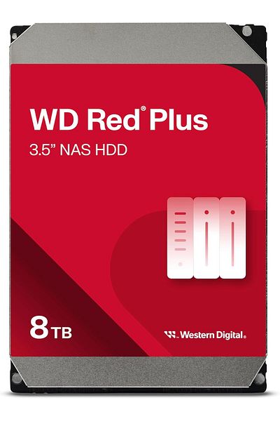 WESTERN DIGITAL 8TB WD Red Plus NAS Internal Hard Drive HDD - 5640 RPM, SATA 6 Gb/s, CMR