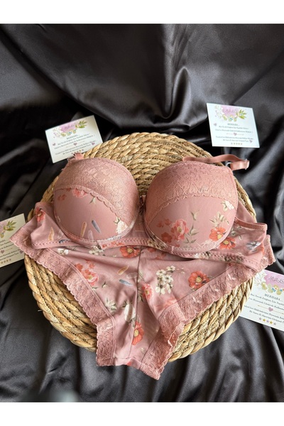 Nuzabi Flow Coffee Underwire Push-Up Bra Suit