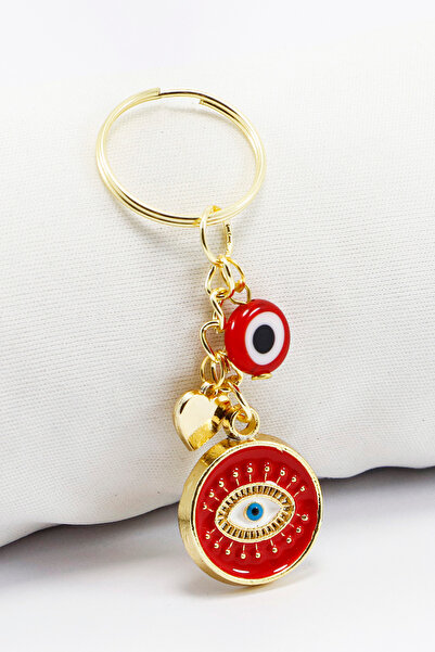 biuti Χειροποίητο μπρελόκ με χάντρες από κόκκινο γυαλί με φιγούρα κόκκινου μα...