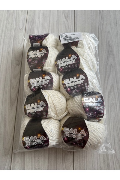 SÜSLÜTASARIM Himalaya pullu örgü ipi (500gram)kırık beyaz
