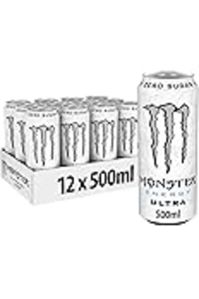MONSTER علبة مشروب الطاقة - 440 مل - أبيض فائق (عبوة من 12 قطعة)