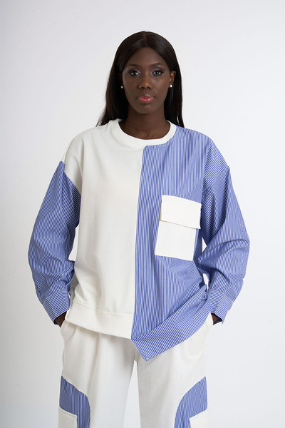 HANIQA Garnished Pocket Detailed Top