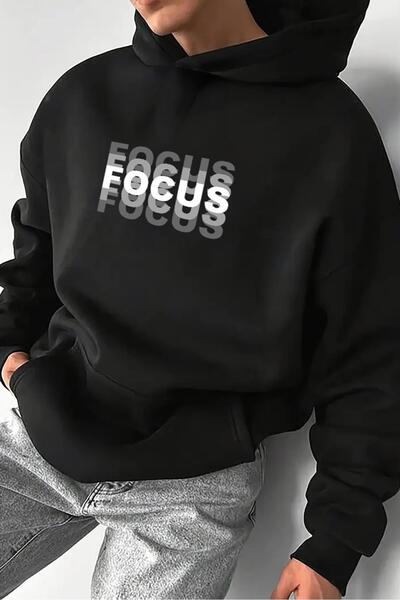Oksit Focus Front Printed Cotton Unisex Men's Sweatshirt