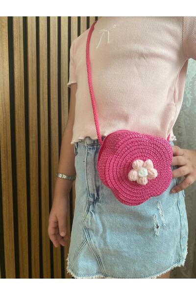 HİMENİSA Flower Patterned Straw Girl's Bag