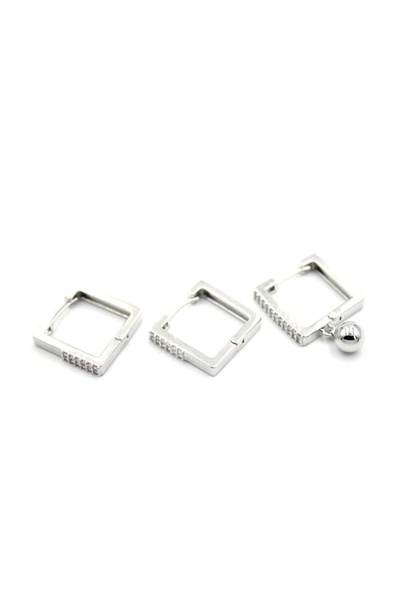 No8 Home 3 Ball Earrings - Silver