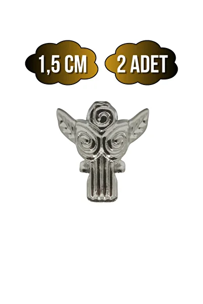 DSYapıAksesuar Angel 1.5cm Metal Leg Dowry and Gift Box Furniture Leg(1.5cm)(Silver)(2Pcs)