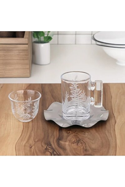 rexa طقم فناجين قهوة وشاي شفاف أنيق من 18 قطعة - 2SS1-T02-034