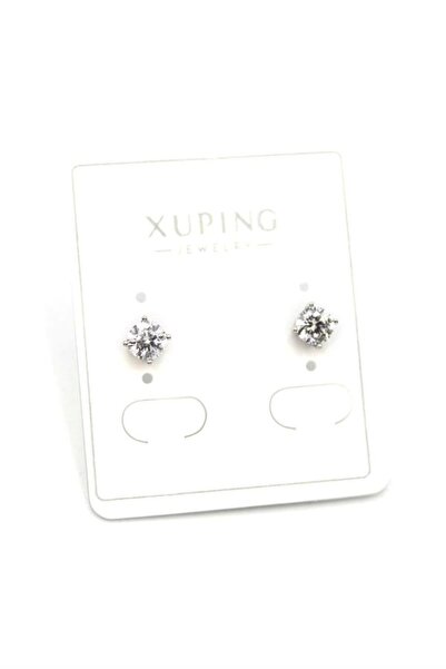 No8 Home Medium Size Solitaire Earrings - Silver