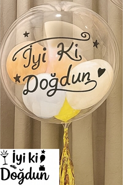 BALONCU ABLA Kişiye Özel Yazı Sticker, Balon Üzeri Yazı, Balon Sticker Transf...