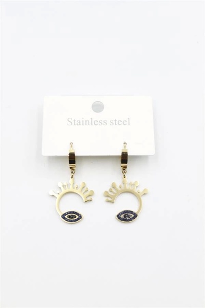 No8 Home Eye Earrings - Gold