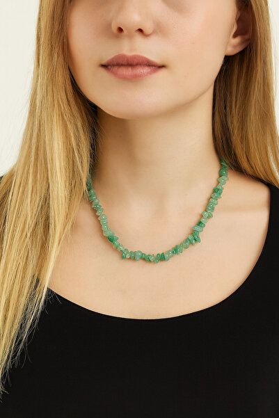 LOVELOTUS قلادة من حجر افينتورين الطبيعي المكسور