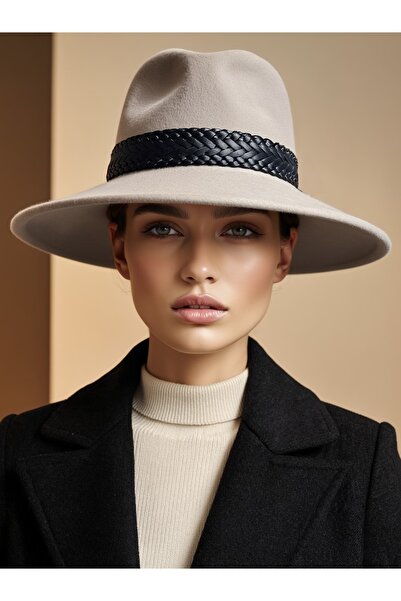 LAGRANZE Fedora Premium pentru femei – Pălărie de lux din pâslă cu bandă din ...