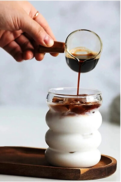 Seram Collection Isıya Dayanıklı Borosilikat Cam Şerit Şeklinde Bardak | Kahv...