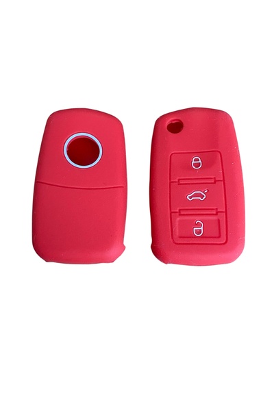 İKTUNING Vw Polo Golf Passat Cc Jetta Scirocco Cady Red 2Pcs Silicone Key Case