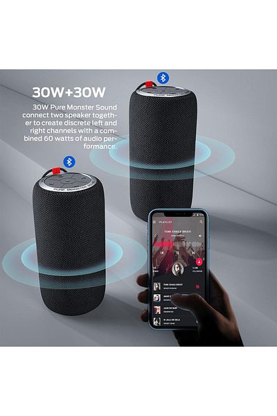 MONSTER S310 Bluetooth Speaker, 30W True Wireless Stereo Pairing , IPX6 Waterproof Built in Mic