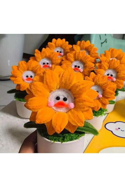 iğne izi 100S Chenille, Educational Chenille, Fuzzy Wire, Plush Wire, Velvet Chenille, Craft Material 30cm Dark Orange