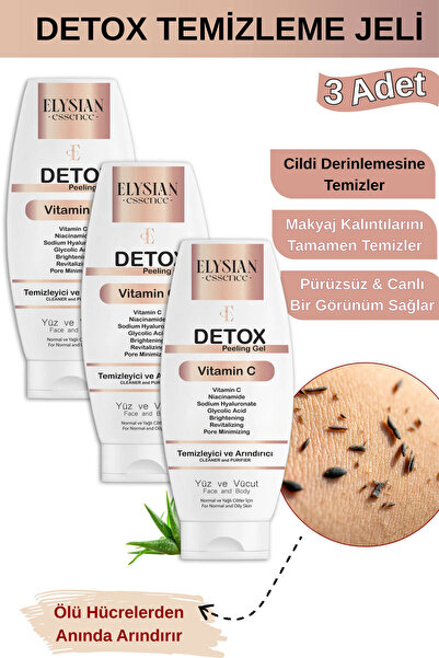 Elysian Essence Detox Peeling Jel 3'lü Set | Ölü Hücre Arındırıcı Temizleme J...