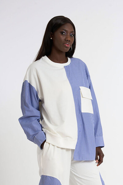 HANIQA Garnished Pocket Detailed Top