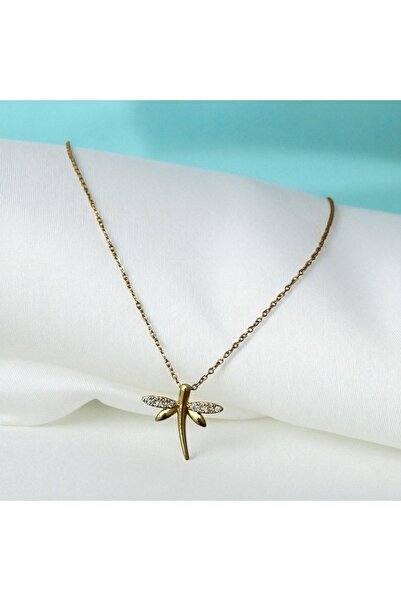İNN JEWELLERY Women's Gold Color Special Design Steel Necklace No Tarnishing (2 Years Importer Guarantee)