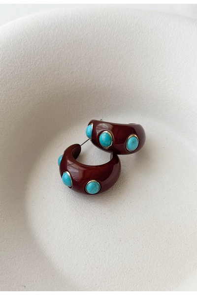 mos&more Brown Bone Ring Stylish Earrings