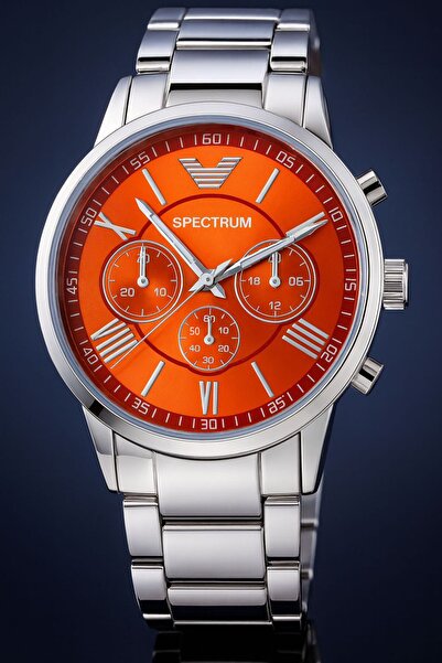 Eyiser Store Men's Wristwatch – Orange Dial Metal Cord Stylish Model Special Boxed