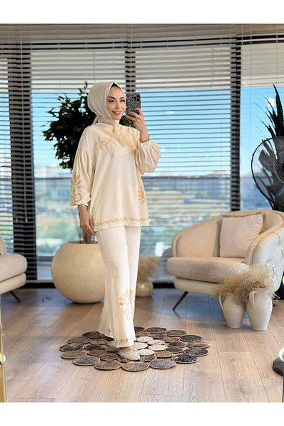ALANURMODA Palm Patterned Set
