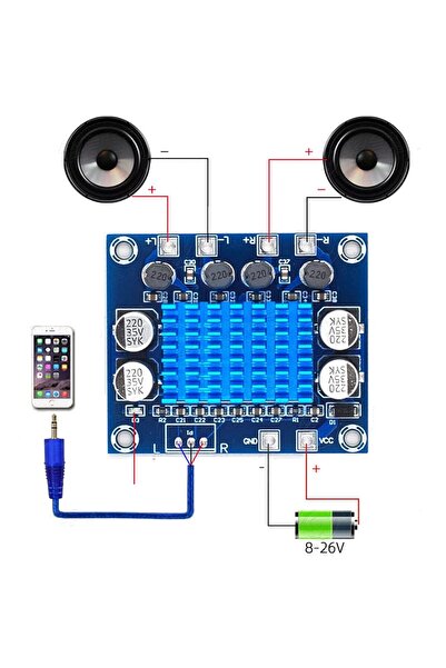 AEK-Tech XH-A232 HD Dijital Audio Ses Güç Amplifikatörü Arttırıcı Modül 12V24V Ses Genişletme Kartı Dual Kana