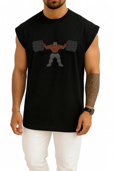 Bahriyeli Collection قميص داخلي بتصميم Bear Gains على الصدر