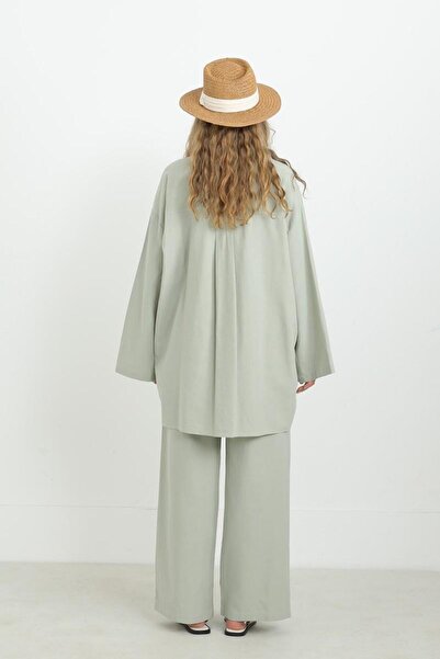 Loreen Γυναικείο Σετ Πουκάμισο Oversize με λεπτομέρεια με κουμπιά 20694TKS