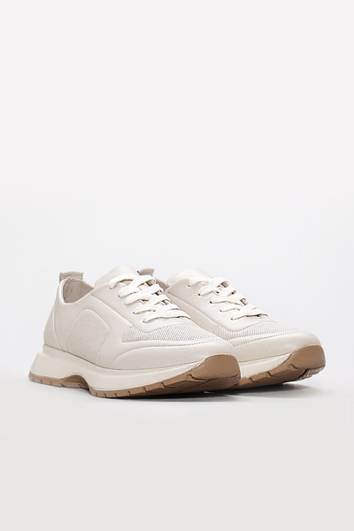 Ayakkabıhane Genuine Leather Inside and Outside Beige Women's Sports Sneaker Shoes Ah081692616418