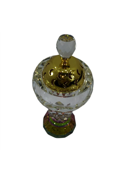 Generic مبخرة كريستالية معطرة برائحة البخور العربي، ديكور مكتبي لليوغا والتأمل والسبا (قمر)