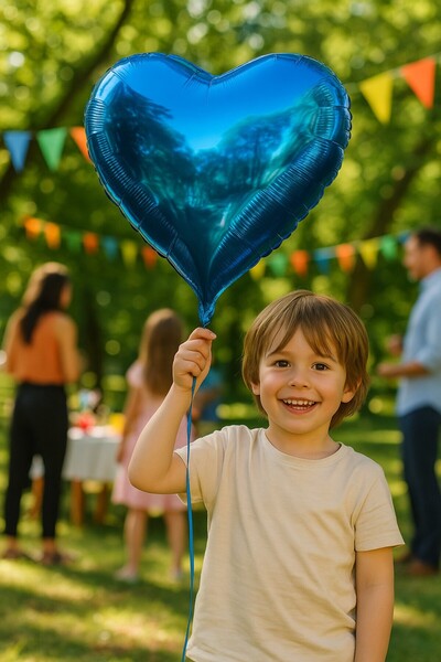 TOYFEST Blue Heart Foil Balloon 18 Inch 48X48Cm Party Ornament Birthday Decorative Balloon