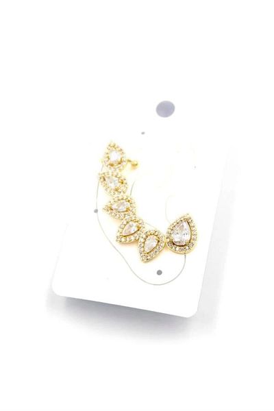 No8 Home Stoned Cartilage Earrings - Gold