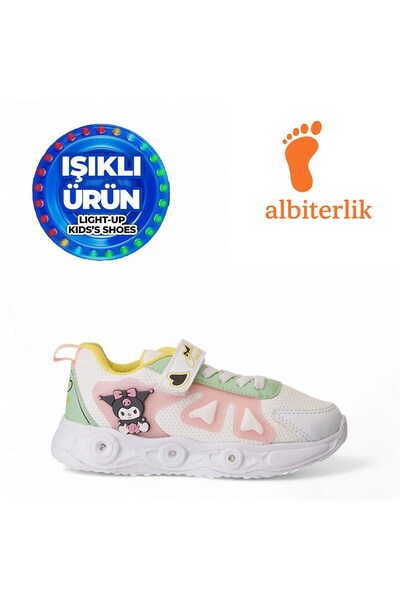 AlbiShoes Kız Çocuk Kuromi Figürlü Cırtlı Işıklı Mevsimlik Kışlık Çocuk Okul ...