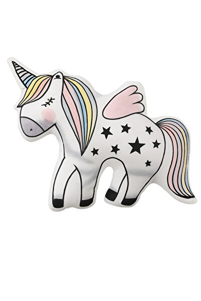 Mersi SHOP Unicorn Peluş Yastık – Renkli ve Yumuşak Dekoratif Yastık 30 cm