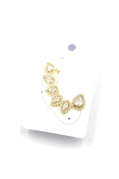 No8 Home Stoned Cartilage Earrings - Gold