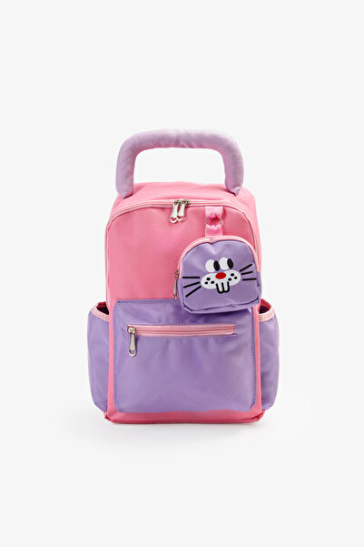 QUOVO Kawaii Tarzı Özel Tasarım Anaokulu Su Geçirmez Ortopedık Beslenmeli Çanta Seti Kreş Çantası 4-7yaş