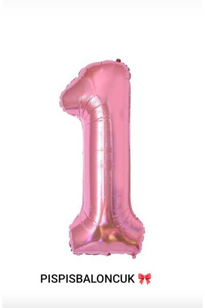 PISPISBALONCUK 1 Rakamlı Folyo Balon 76cm– Krem, Pembe & Sarı Renk Doğum Günü