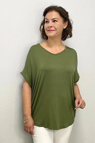 Mia Butik Women's Green Cross Back Blouse